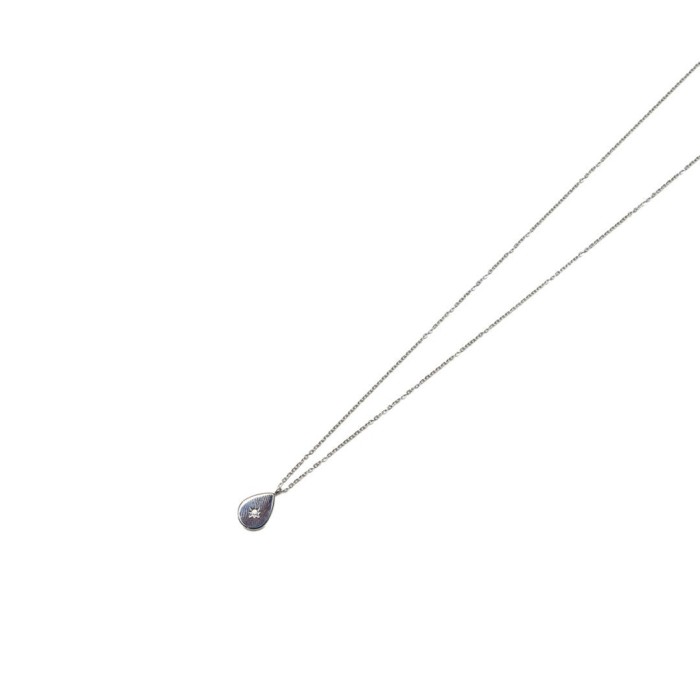 Κολιέ ατσάλινο ''Καλλίστη'' αλυσίδα με δάκρυ 10χ15mm με 1 ζιργκόν στο κέντρο
